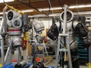 A new EXOSUIT and a NEWTSUIT in production at Nuytco Research Ltd. In Vancouver in June 2015.
