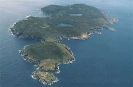 An arial shot of St. Paul Island - The Graveyard of the Gulf.