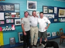 Capt. Scott Fitzgerald, Ron Laing (former resident of St. Paul Island) and Terry Dwyer in the Wreck Hunter shipwreck museum in Dingwall. 