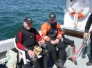 Divers Robert Guertin and Andy Olsson in between dives.