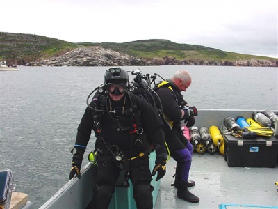 BSAC Divers prepare for a deep dive.
