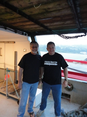 World renowned Side Scan Sonar expert, Garry Kozak and Terry Dwyer in July 2012.